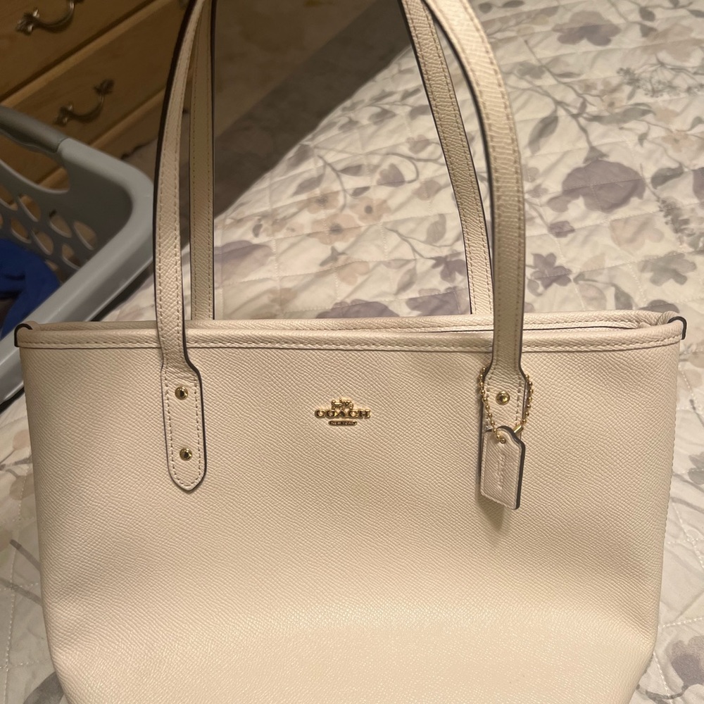Coach white mini purse